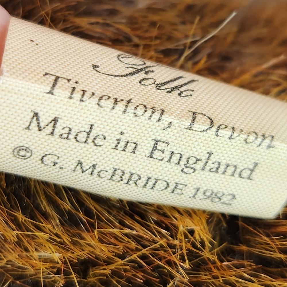 🩵Vintage Little Folk Brown Bear Made In England 1982 G. McBride Tiverton, Devon - Picture 11 of 11